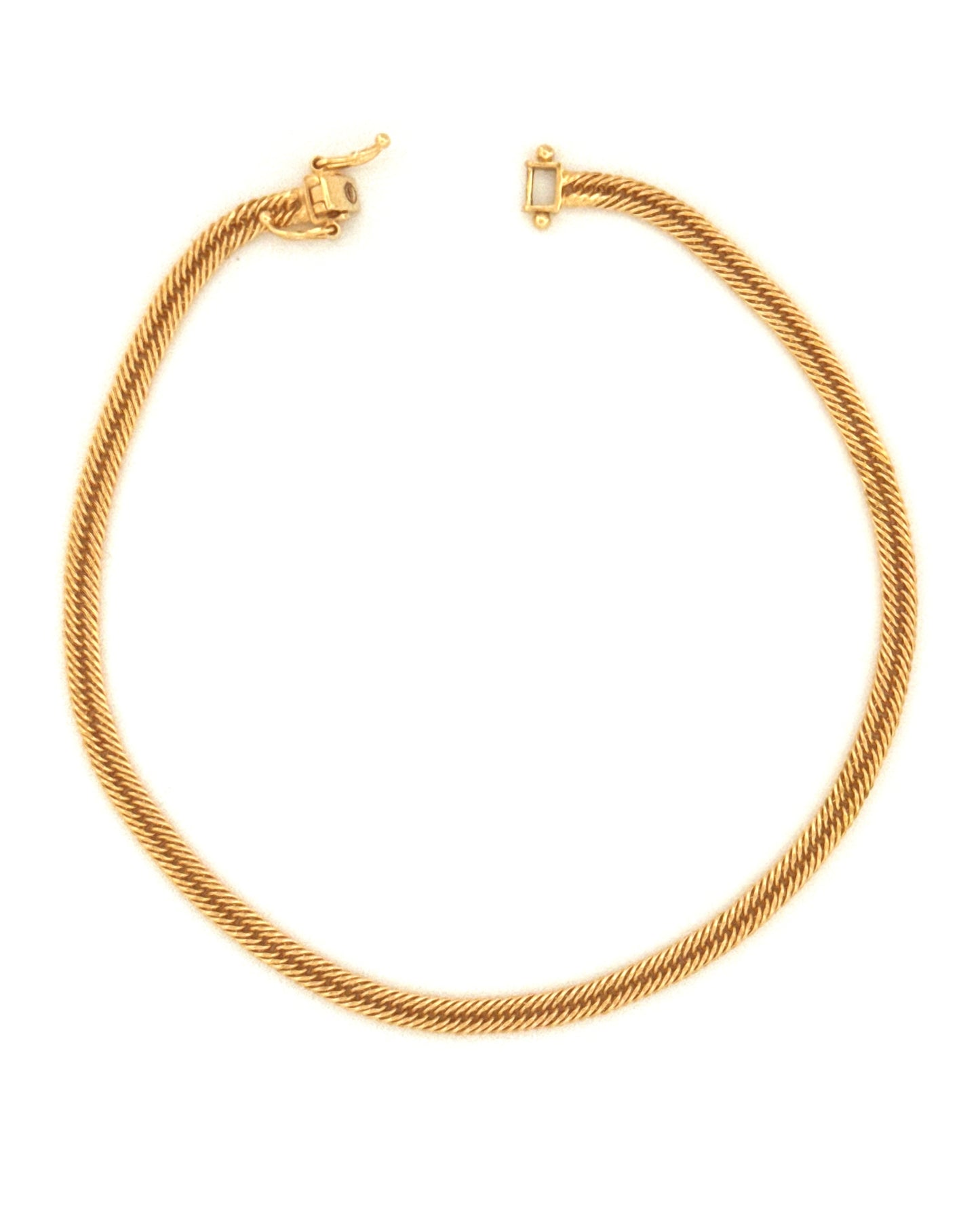 Feines Armband aus 18k Gelbgold mit gewebter Struktur – 19 cm lang, 2 mm breit, Modell Talā-ye Tanideh