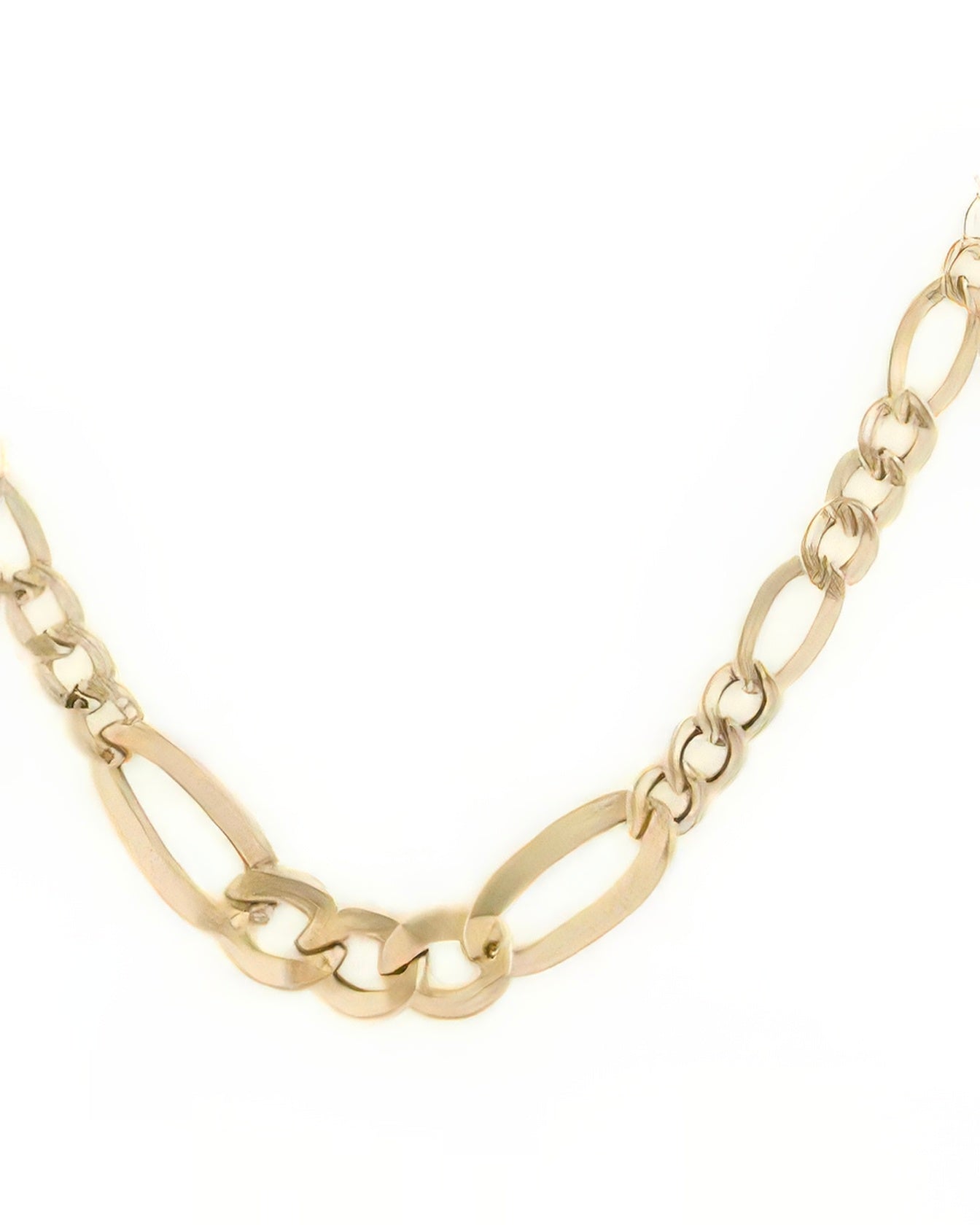 Detailansicht der Zanjir-e Figaro Conic – betonte Mittelglieder, 18k Gold, klassische Figaro-Struktur