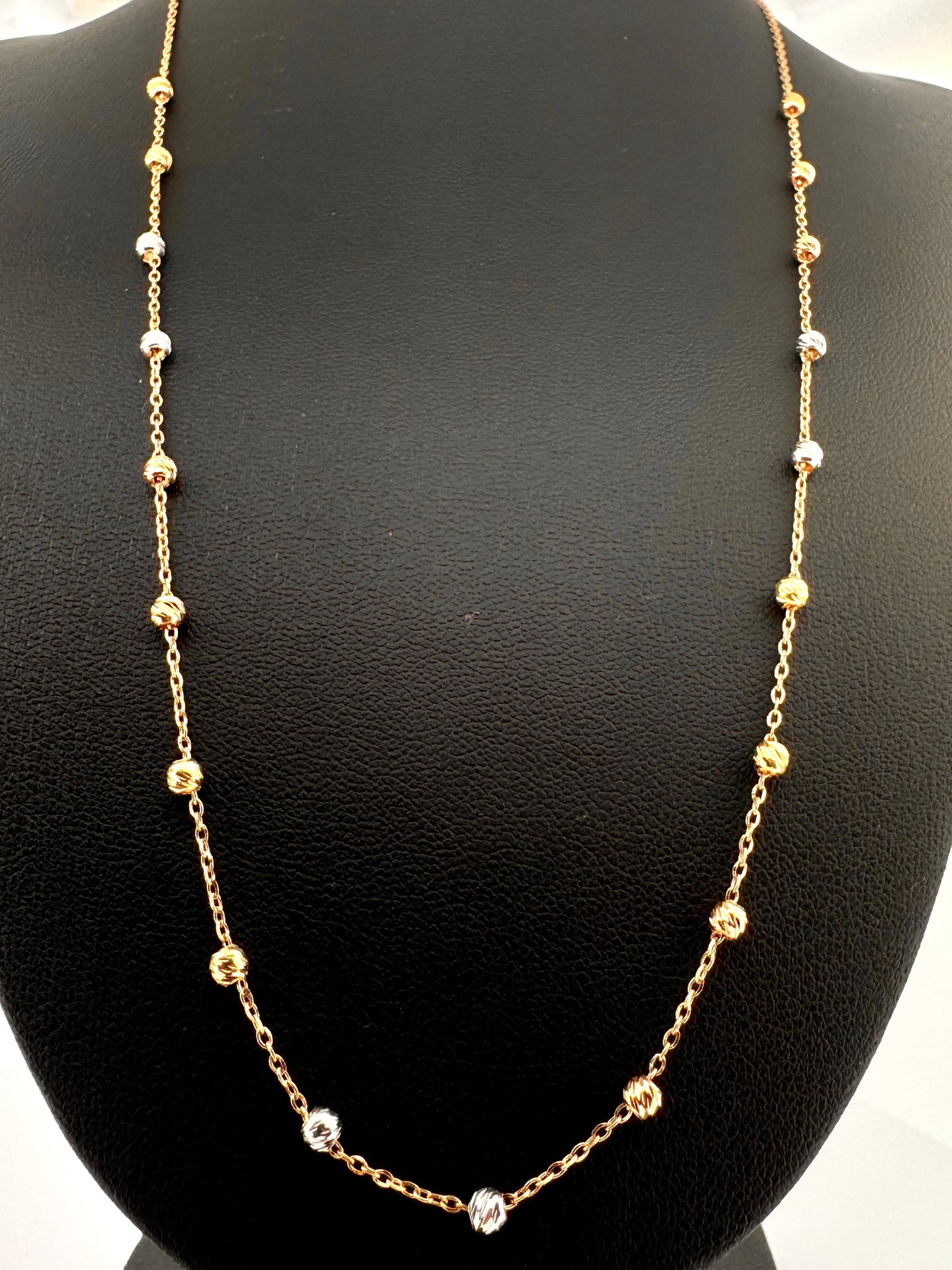 Halskette Gelbgold, Weissgold & Rosegold 18k - Morvaridha-ye Tala (Perlen aus Gold)