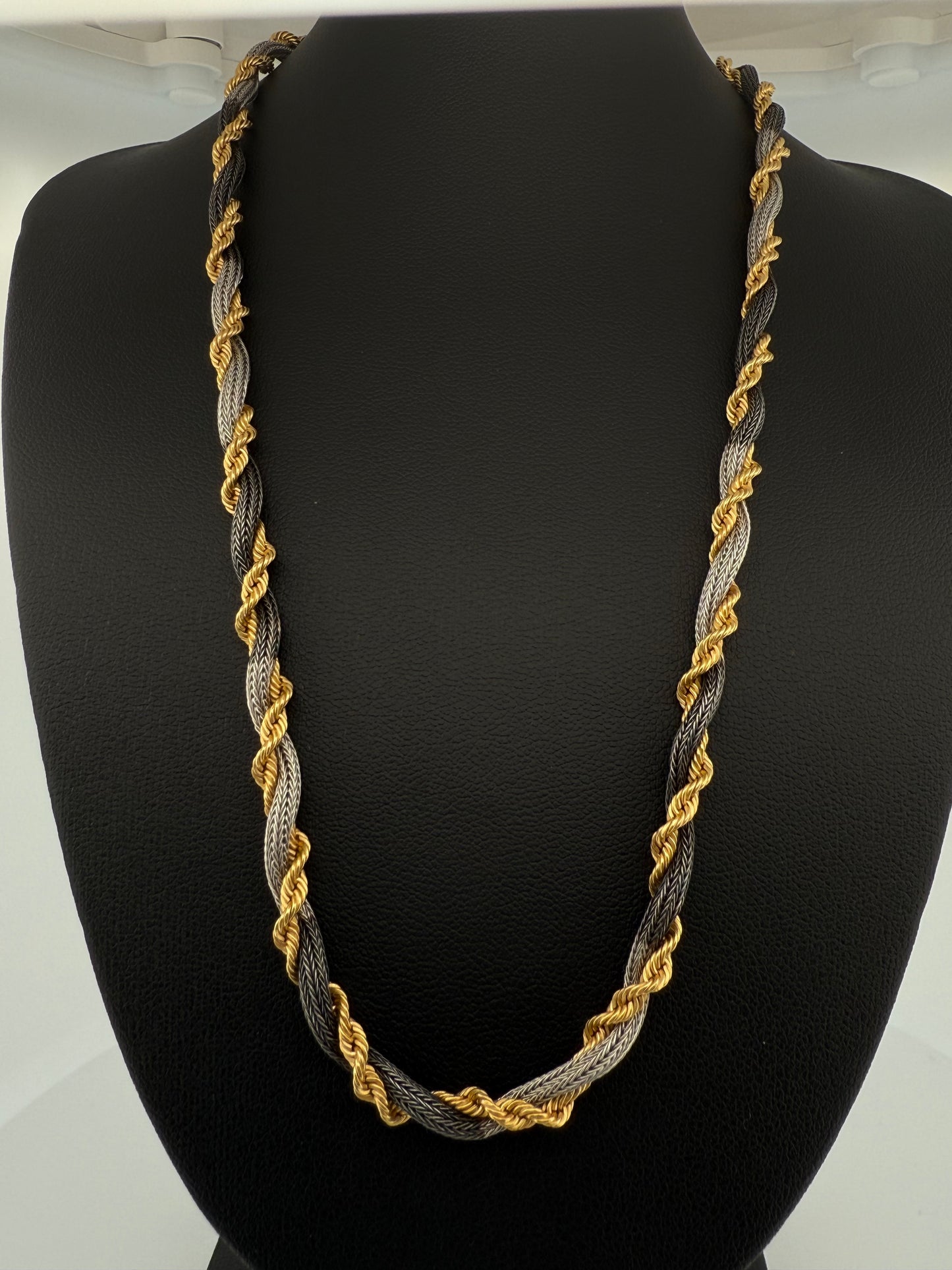 Halskette Gelb- & Weissgold 18k - Doraghe (Dreifarbig)