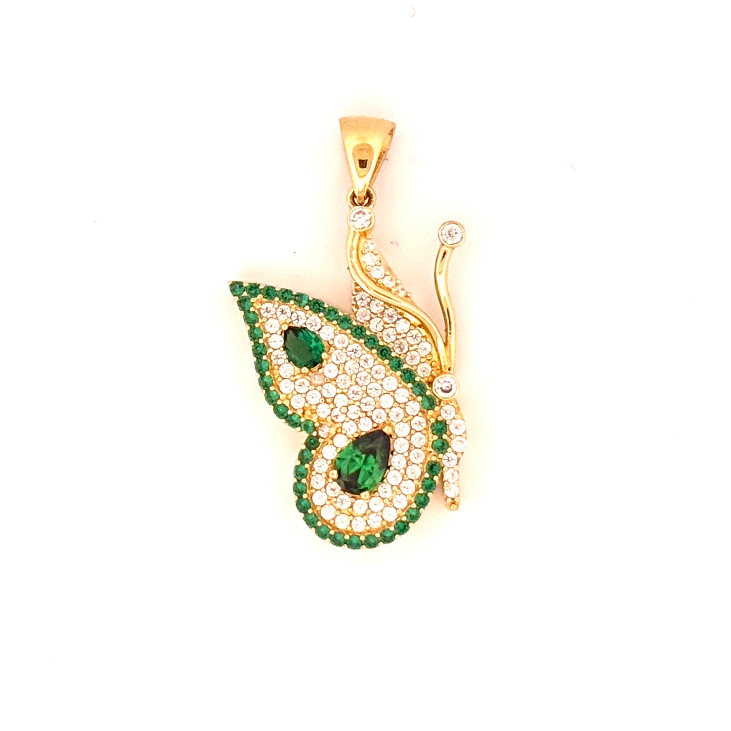 Anhänger Gelbgold 18k - Parvaneh-ye Zumrudi (Smaragdfalter)