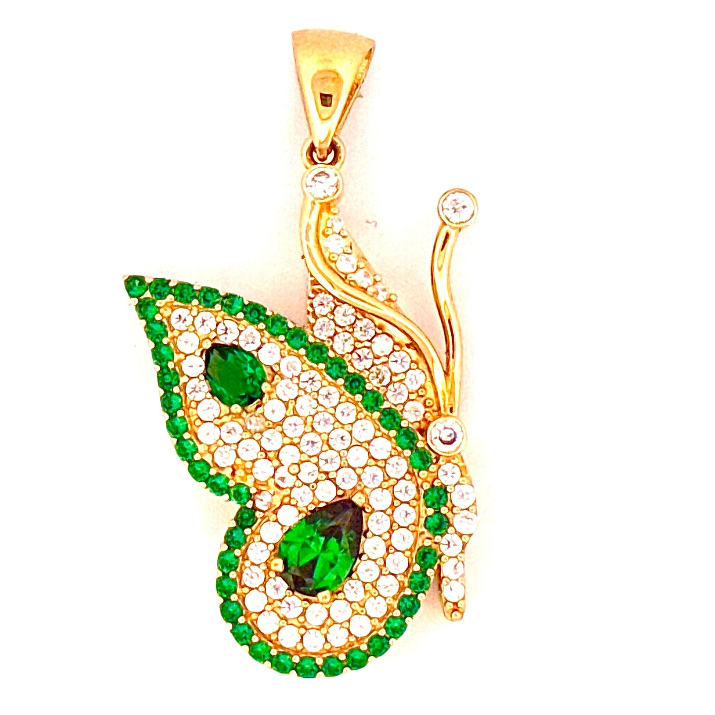 Anhänger Gelbgold 18k - Parvaneh-ye Zumrudi (Smaragdfalter)
