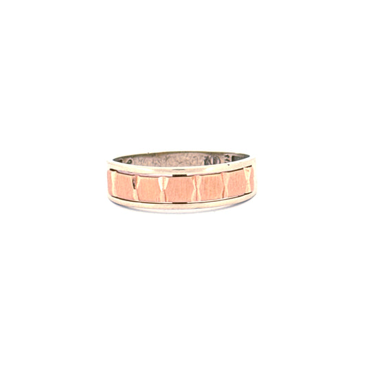 Ring Weissgold & Roségold 18k - Moj-e Gol (Rosenwelle)