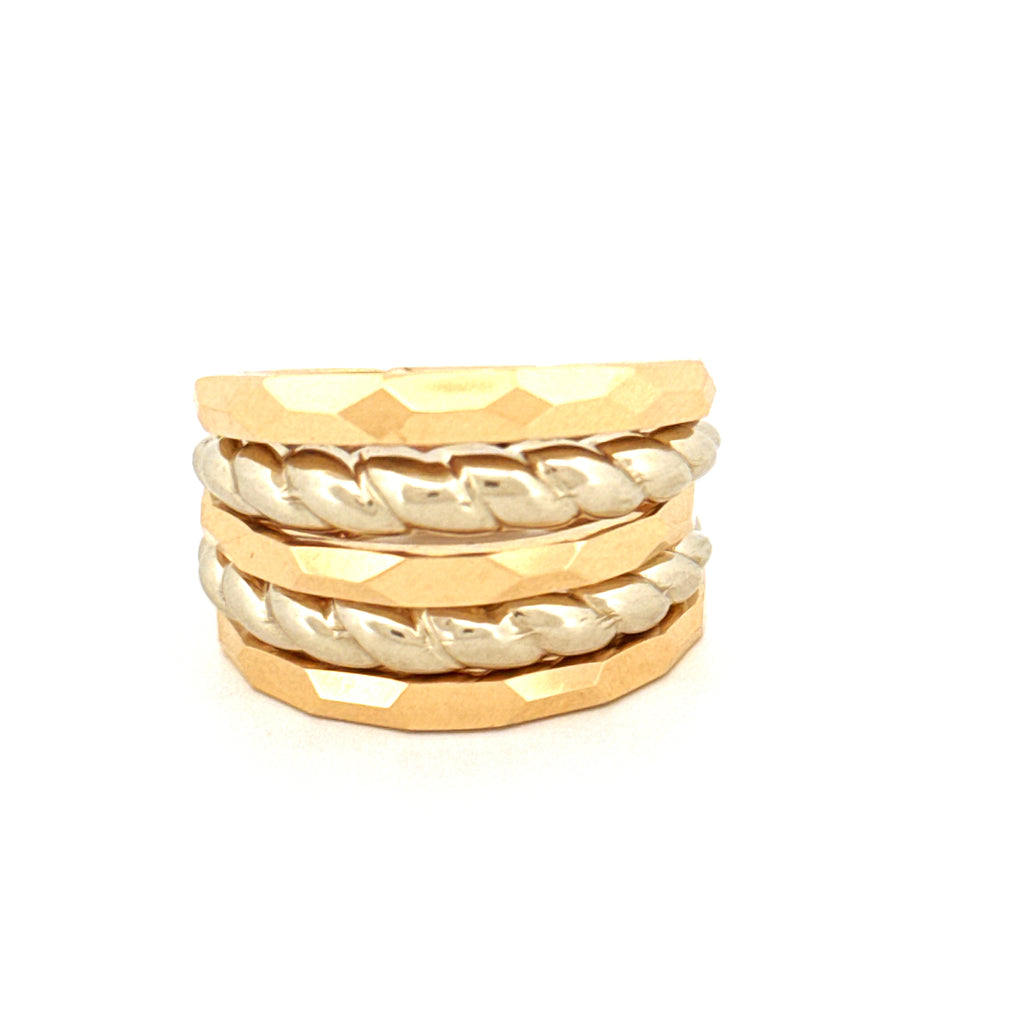 Ring Gelbgold & Weissgold 18k - Halqeh-haye Bazi (Verspielte Ringe)