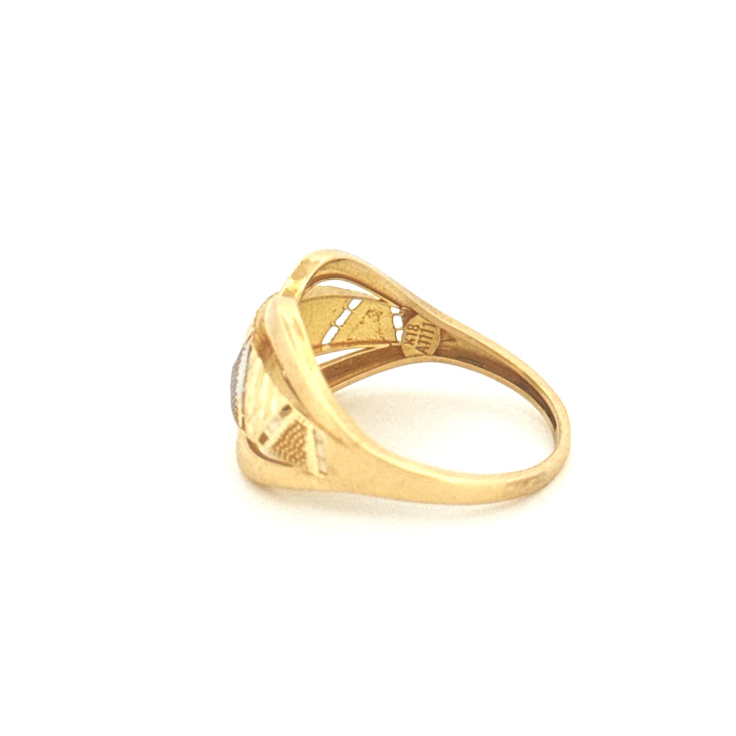 Ring Gelbgold & Weissgold 18k - Zard-o-Sefid Morvaridha-ye (Goldene und weisse Perlen)