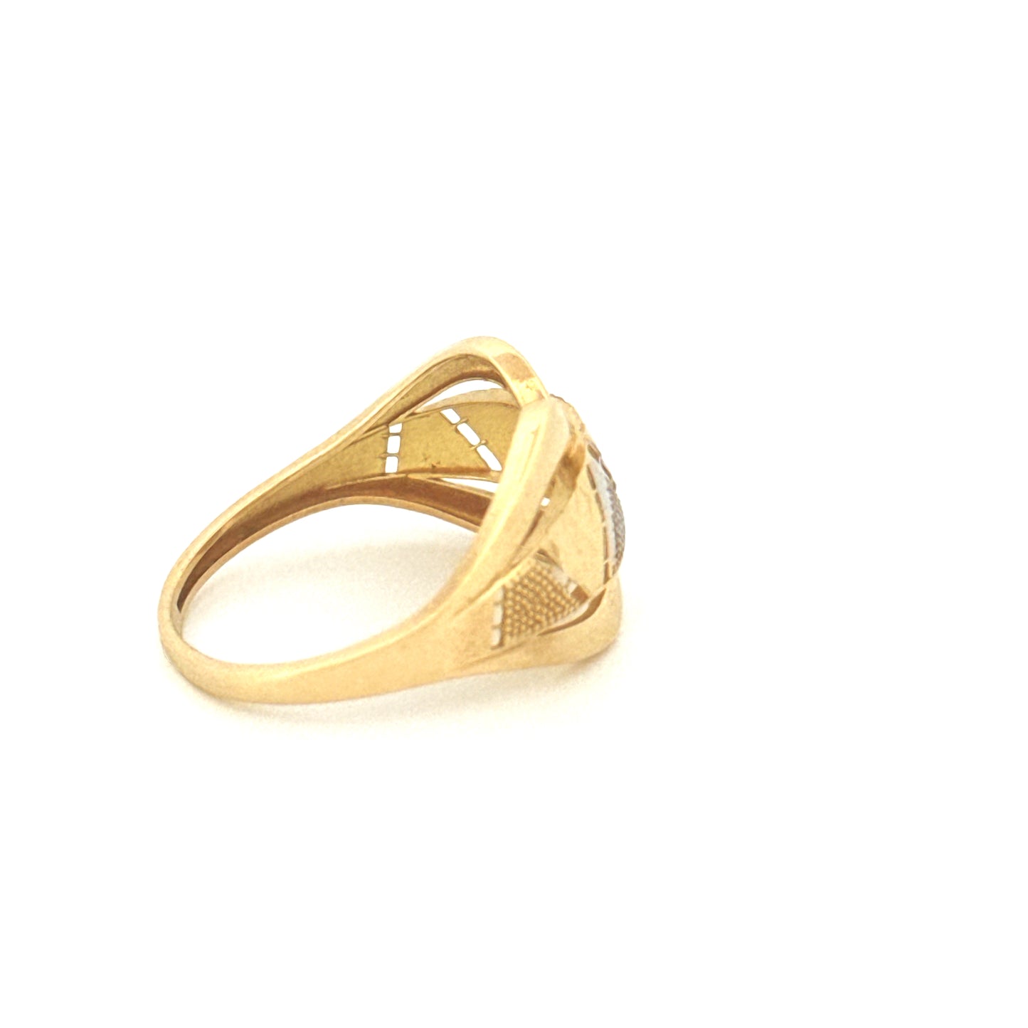 Ring Gelbgold & Weissgold 18k - Zard-o-Sefid Morvaridha-ye (Goldene und weisse Perlen)