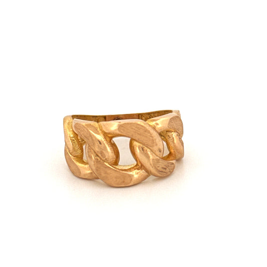 Ring Gelbgold 18k - Zanjir-e Cubani (Panzerring Cuban)