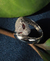 Ring Weissgold 18k - Palang-e Cheshm-e Sorkh (Panther mit roten Augen)