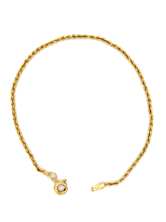 Klassisches Kordelarmband aus 18k Gelbgold mit gedrehtem Muster, handgefertigt in persischer Tradition