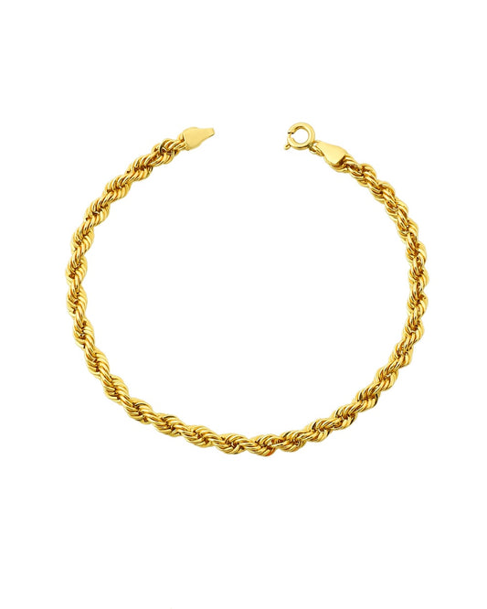 Klassisches Kordelarmband aus 18k Gelbgold mit gedrehtem Muster, handgefertigt in persischer Tradition