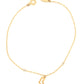 Armband aus 18k Gelbgold mit Herzanhänger und zwei kleinen Kugeln – freigestellt.