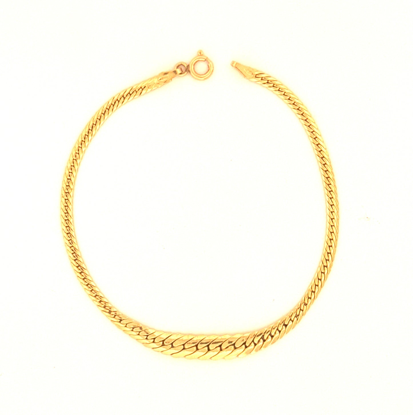 Armband aus 18k Gelbgold mit flach geflochtener Kettengliederstruktur – Modell Khat-e Bâfteh, 19 cm lang