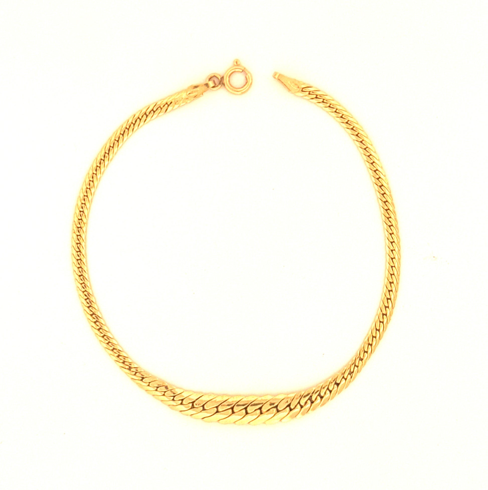 Armband aus 18k Gelbgold mit flach geflochtener Kettengliederstruktur – Modell Khat-e Bâfteh, 19 cm lang