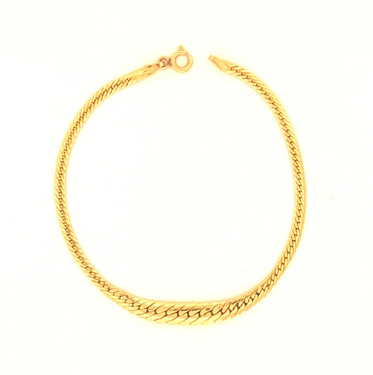 Armband aus 18k Gelbgold mit flach geflochtener Kettengliederstruktur – Modell Khat-e Bâfteh, 19 cm lang
