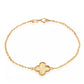 Armband aus 18k Gold mit graviertem Kleeblatt-Motiv – Modell Shabdar-e Do Rang, beidseitig tragbar (goldene Seite)