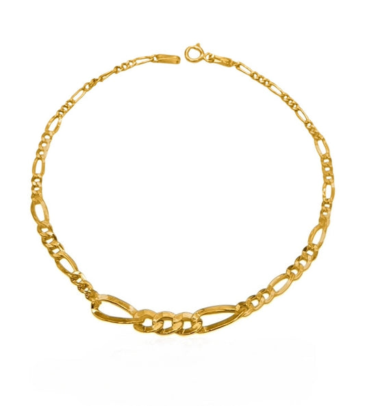 Armband Gelbgold 18k – Zanjir-e Figaro Conic (Figaro-Armband, konisch)