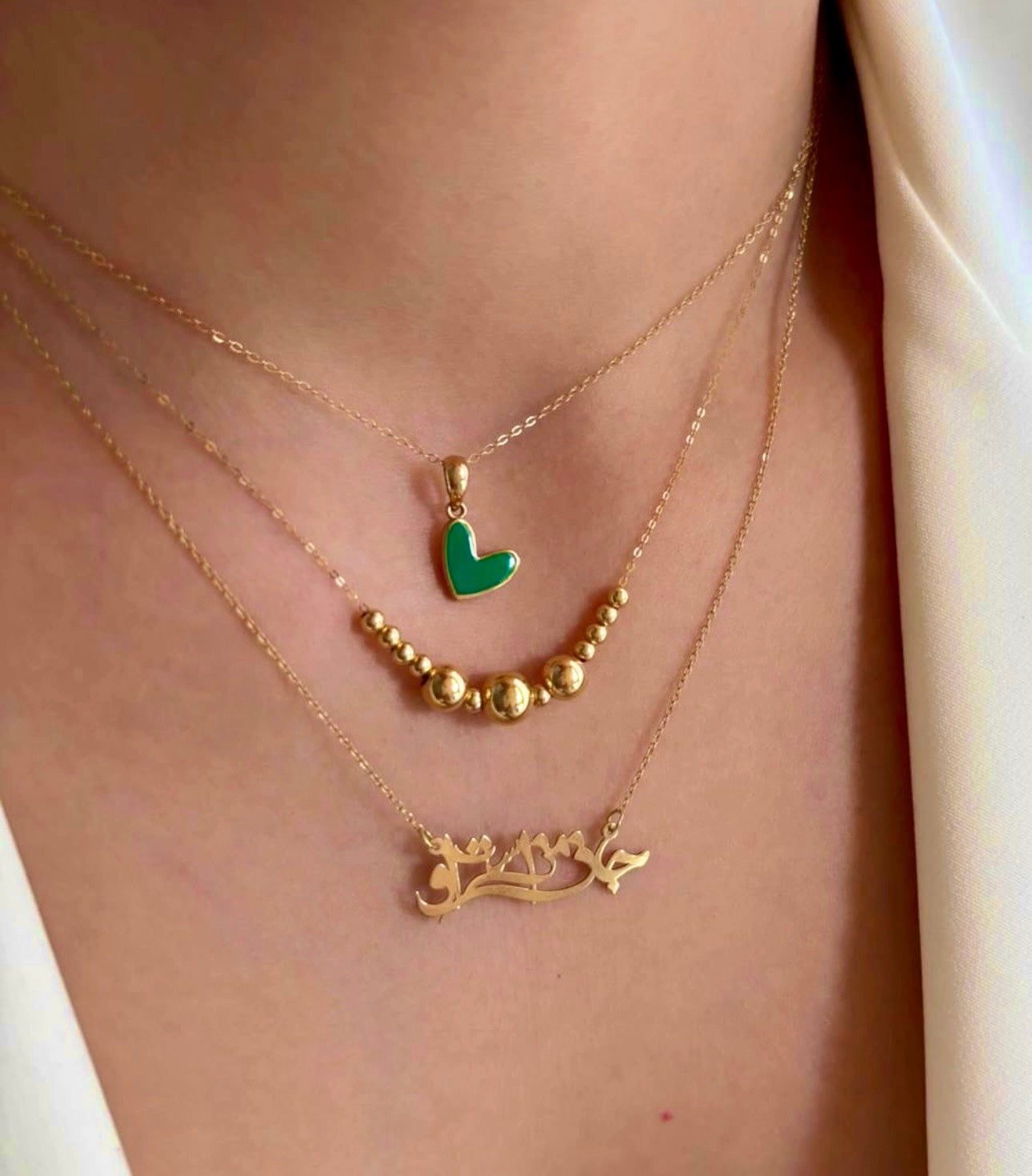 Halskette Gelbgold 18k - Morvarid-e Raghsan (Tanzende Perlen)