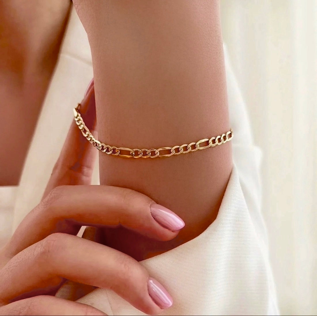 Armband Gelbgold 18k - Zanjir-e Figaro (Figaro-Kette)