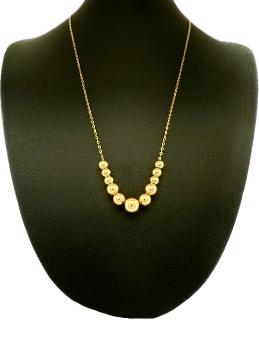 Halskette Gelbgold 18k - Morvarid-e Motagharen (Symmetrische Perlen)