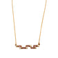 Feine 18k Goldkette mit vertikalem Anhänger aus rosa und weissen Zirkonia Steinen und Gold – 42 cm lang
