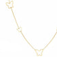 Detailansicht der Parvaneh-Kette mit grossen und kleinen Schmetterlingen aus 18k Gold – feine, offene Form
