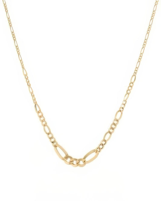 18k Goldkette mit konisch verlaufenden Figaro-Gliedern – Modell Zanjir-e Figaro Conic, 47.5 cm lang